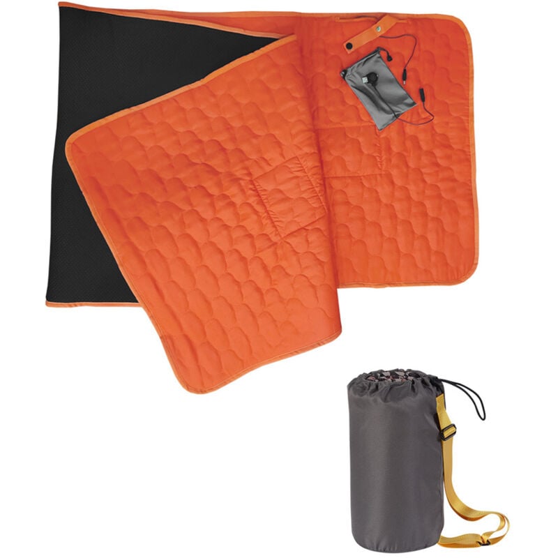 Lifcausal - Matelas chauffant pour sac de couchage, alimentation usb, tapis chauffant avec 5 zones de chauffage, 3 niveaux de température pour