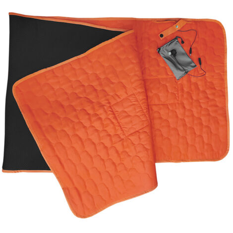 Matelas chauffant pour sac de couchage, alimentation USB, tapis chauffant chaud avec 5 zones de chauffage, 3 niveaux de température pour le camping en intérieur et en extérieur, orange [hors batterie 