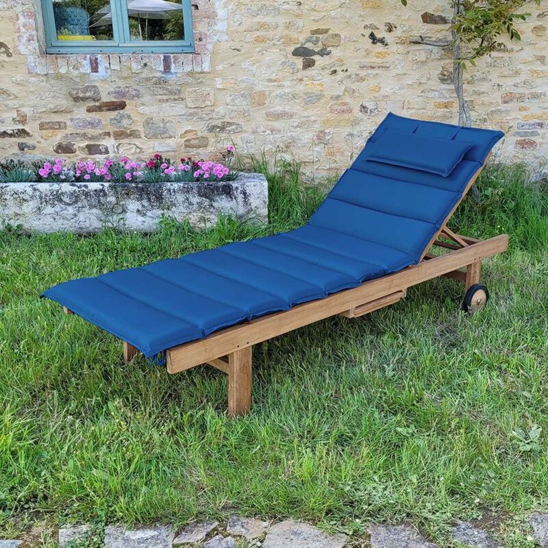 Matelas bleu marine pour bain de soleil Matelas bleu marine pour bain de soleil