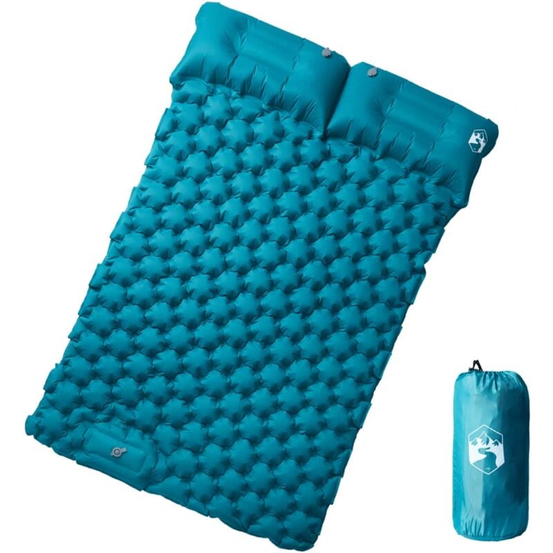 Vidaxl - Matelas de camping autogonflant avec oreillers 2 personnes bleu