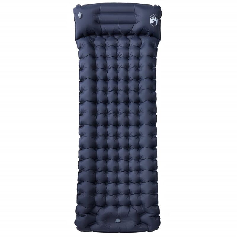 Vidaxl - Matelas de camping autogonflant avec oreiller 1 personne gris