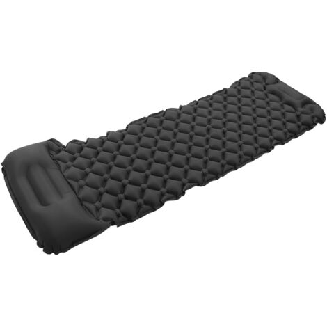 Matelas de Camping Autogonflant Léger avec Pompe à Air Intégrée - Tapis de Sol pour Randonnée, Couleur Gris Foncé