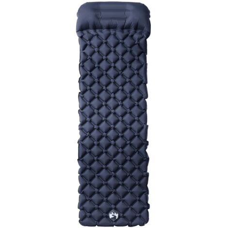 Matelas de camping gonflable avec oreiller 1 personne gris CFW507957