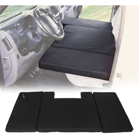 Matelas de Camping Pliable pour VW Transporter T5 2003-2015 en Polyster Noir