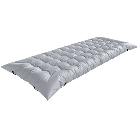 Matelas de camping pliant 7,6 cm d'épaisseur avec 4 sangles élastiques aux coins, gris clair