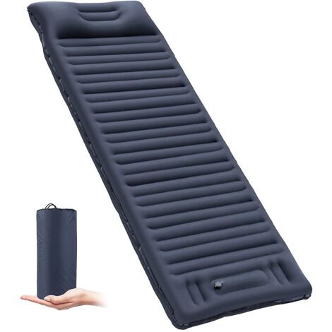 Matelas de camping ultraléger autogonflant avec oreiller et pompe à pied