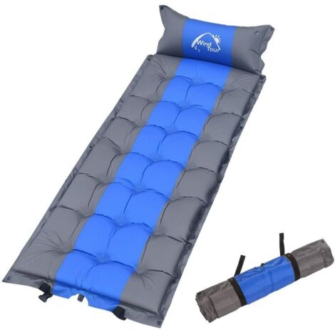 Matelas de couchage autogonflant avec oreiller pour le camping - Matelas pneumatique léger pour la randonnée, la randonnée, les voyages