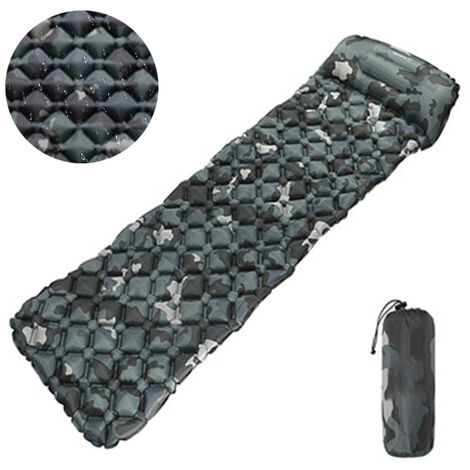 Matelas De Couchage Ultraléger Avec Oreiller Intégré, Matelas De Camping Gonflable Pour La Randonnée, Les Voyages Et La Randonnée, Tapis De Camping Compact Et Portable
