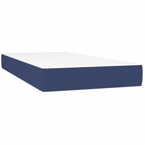 Matelas de lit à ressorts ensachés bleu 120x190x20 Tissu