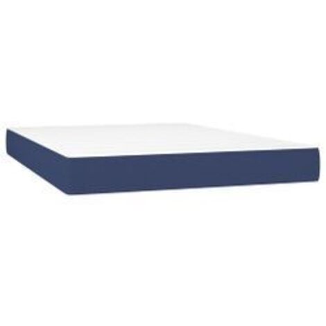 Matelas de lit à ressorts ensachés Bleu 140x190x20 Tissu