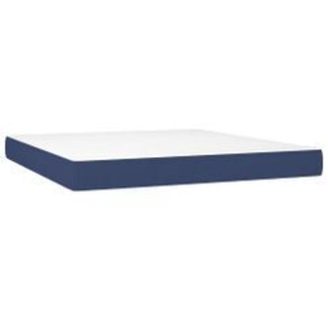 Matelas de lit à ressorts ensachés Bleu 180x200x20 Tissu