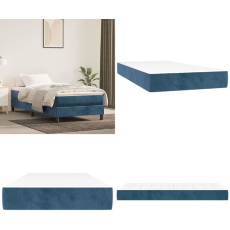Matelas de lit à ressorts ensachés Bleu foncé 100x200x20 cm - Matelas À Ressorts Ensachés - Matelas Moelleux - Matelas Soutien Lombaire - Literie - Sommeil Réparateur - Home & Living