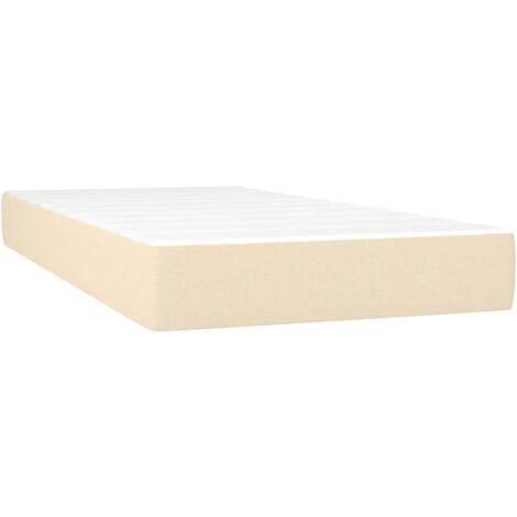 Matelas de lit à ressorts ensachés crème 120x190x20 Tissu
