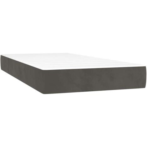 Matelas de lit à ressorts ensachés fermeté moyenne 80x220x20 cm velours