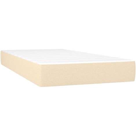Matelas de lit à ressorts ensachés fermeté moyenne Crème 80x200x20 cm Tissu