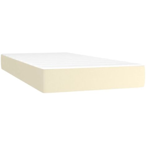 Matelas de lit à ressorts ensachés fermeté moyenne Crème 80x200x20cm Similicuir
