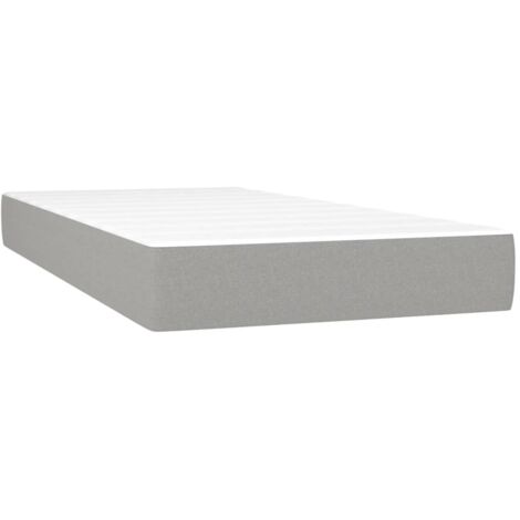 Matelas de lit à ressorts ensachés fermeté moyenne Gris clair 100x200x20 cm