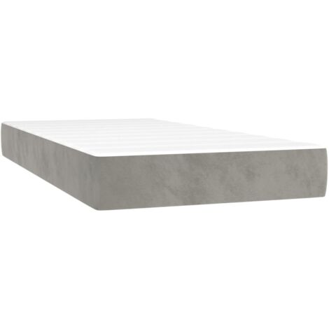 Matelas de lit à ressorts ensachés fermeté moyenne Gris clair 100x200x20 cm
