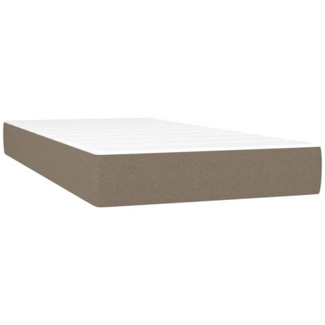 Matelas de lit à ressorts ensachés fermeté moyenne Taupe 80x200x20 cm Tissu