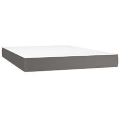 Matelas de lit à ressorts ensachés Gris 140x190x20 Similicuir