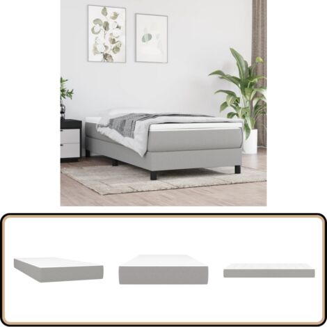 Matelas de lit à ressorts ensachés gris clair 120x190x20 cm - Matelas À Ressorts Ensachés - Matelas Confortable - Matelas Support Moyen - Literie - Sommeil Réparateur