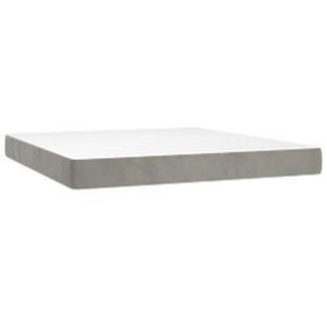 Matelas de lit à ressorts ensachés Gris clair 180x200x20
