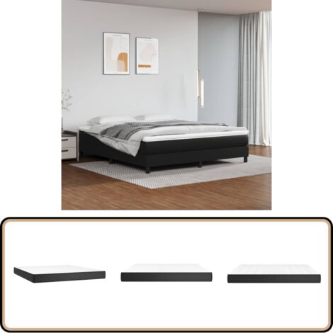 Matelas de lit à ressorts ensachés Noir 160x200x20cm Similicuir - Matelas - Matelas À Ressorts Ensachés - Matelas Similicuir - Literie - Sommier