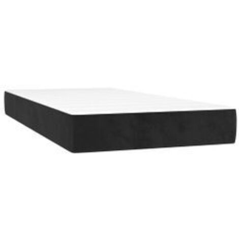 Matelas de lit à ressorts ensachés Noir 80x200x20 Velours