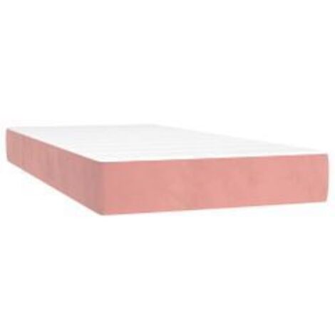 Matelas de lit à ressorts ensachés rose 80x220x20 velours