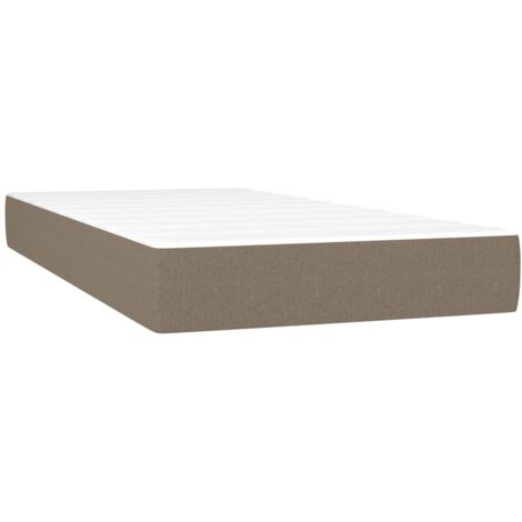 Matelas de lit à ressorts ensachés taupe 120x190x20 Tissu