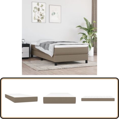 Matelas de lit à ressorts ensachés Taupe 90x190x20 cm Tissu - Matelas À Ressorts Ensachés - Matelas Confortable - Matelas Taupe - Matelas Double - Literie