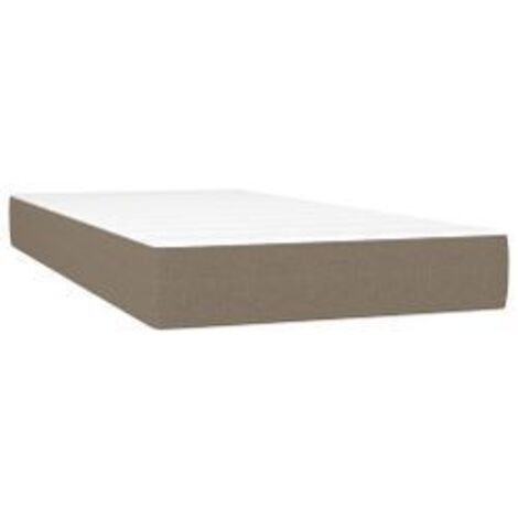 Matelas de lit à ressorts ensachés Taupe 90x200x20 Tissu