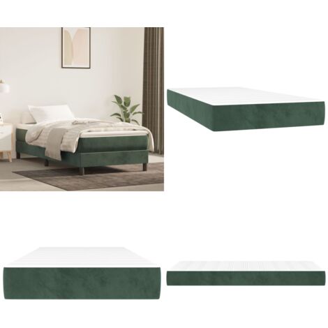 Matelas de lit à ressorts ensachés Vert foncé 90x190x20 cm - Matelas À Ressorts Ensachés - Matelas Moelleux - Matelas Vert - Matelas Double - Literie - Home & Living