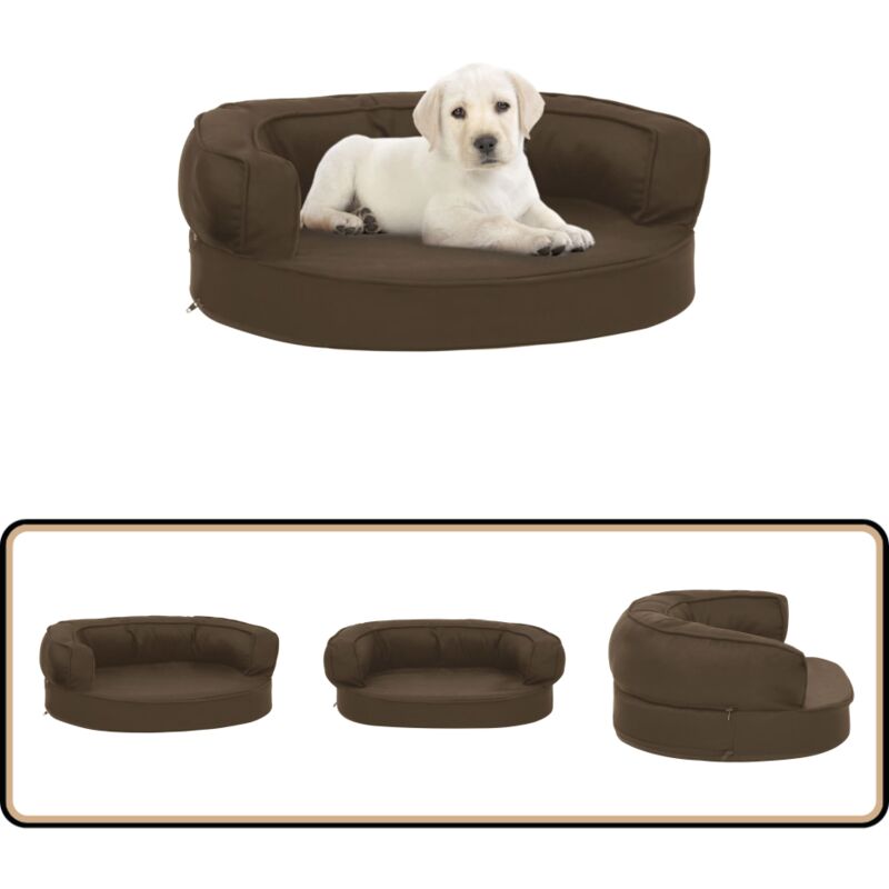 Matelas de lit ergonomique pour chien 60x42 cm Aspect de lin - Matelas Pour Chien - Lit Pour Chien - Couchage Chien - Panier Chien - Accessoire Chien