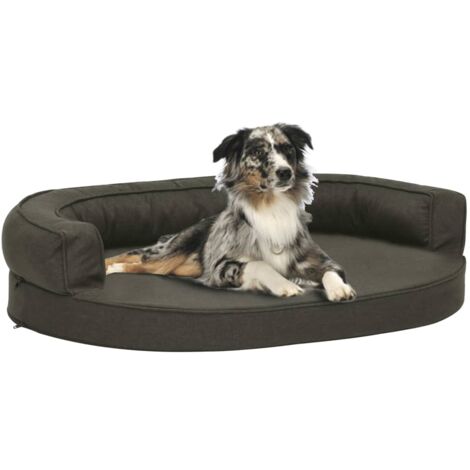 Matelas de lit ergonomique pour chien 75x53 cm Aspect de lin CFW336317