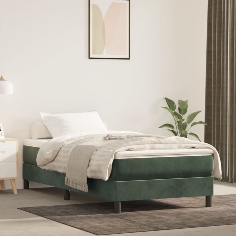 Vidaxl - Matelas de lit à ressorts ensachés Vert foncé 100x200x20 cm