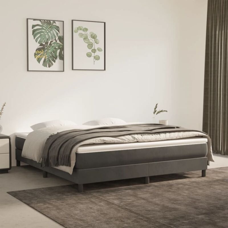 Vidaxl - Matelas de lit à ressorts ensachés Gris foncé 180x200x20 cm