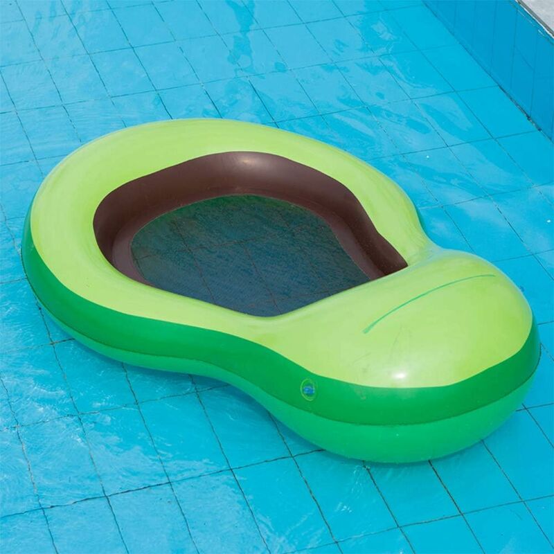 Matelas de piscine gonflable à l'eau pour chaise longue en avocat, adapté aux piscines, jardins et autres lieux 120*80cm Sans auvent