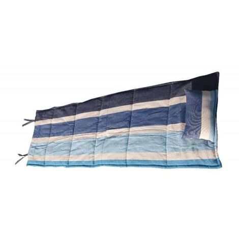 Matelas de plage confort rayé bleu