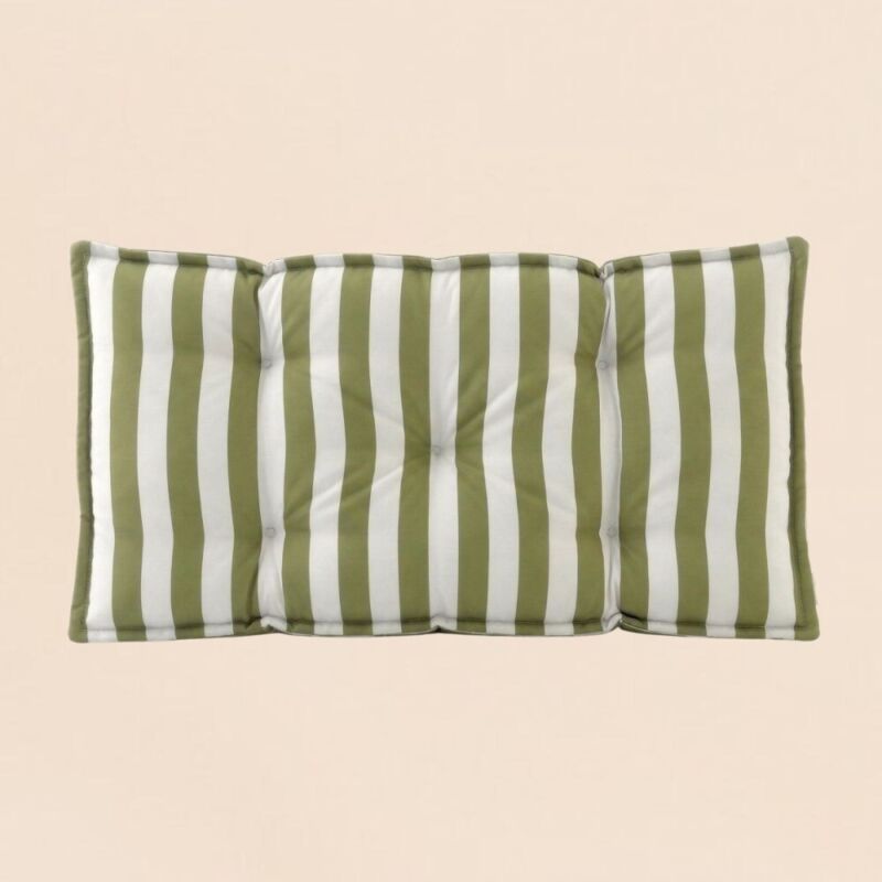 Matelas de sol outdoor déperlant rayé vert, blanc 115x75cm