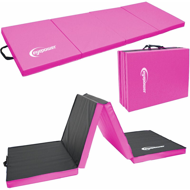 Eyepower - Epais 5cm: 180x60 Tapis de Gymnastique Pliable Tapis Gymnastique Tapis de Sport - pink