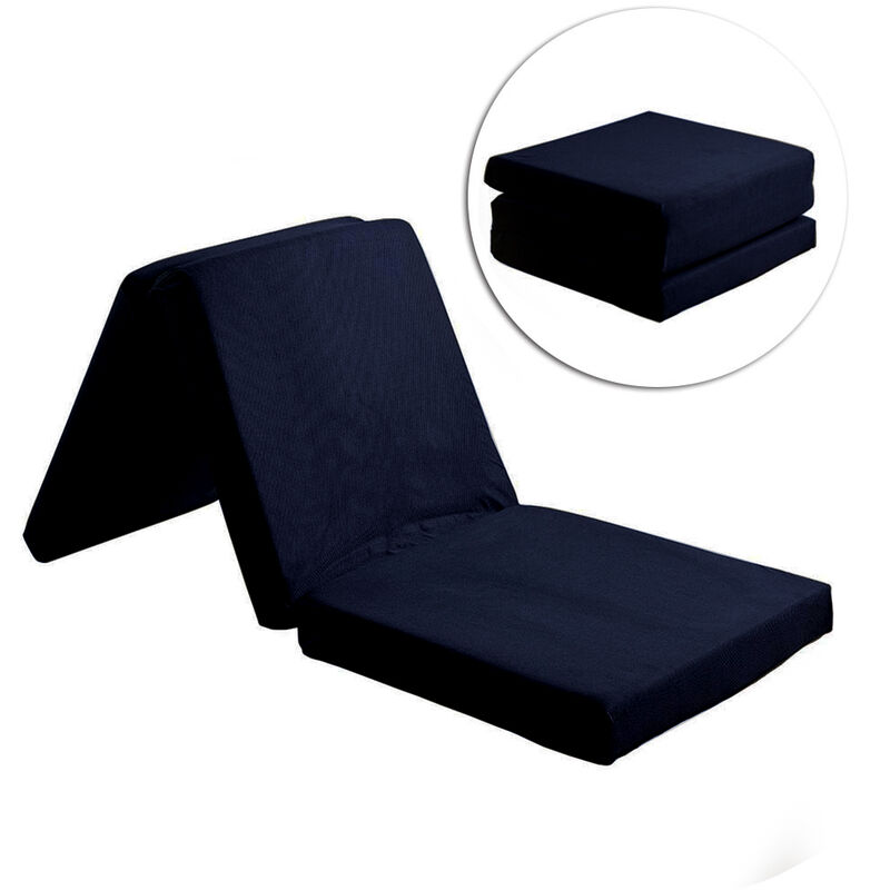 Matelas de tourisme pliable bleu marine confortable