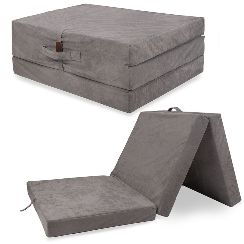 Matelas de tourisme pliant confortable gris