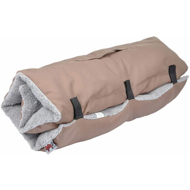 Tapis de voyage sherpa anti-tâches pour chien Taupe 80x50 cm