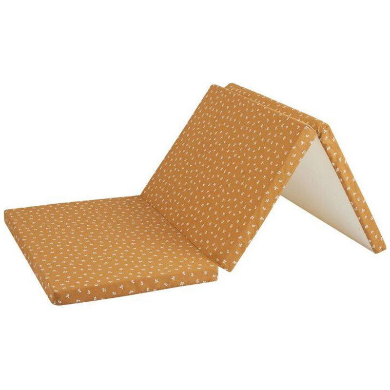 Matelas de voyage pliant 3 parties CANDIDE 120x60 cm - Mousse 4 cm Camel
