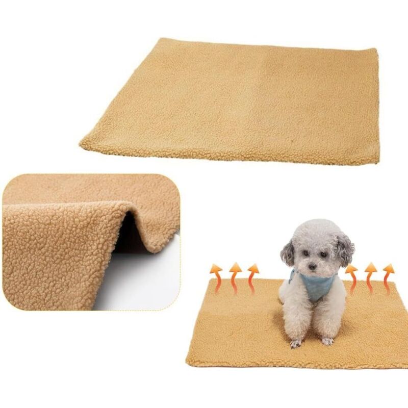 Matelas Doux Chien Chat Microfibre Lavable Antidérapant Tapis Transport Moelleux Taille Moyenne 60x45cm