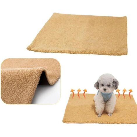 Matelas Doux Chien Chat Microfibre Lavable Antidérapant Tapis Transport Moelleux Taille Moyenne 60x45cm