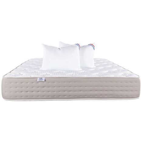 Matelas Dreamlux, 26 cm , ressorts ensachés, mousse haute densité, indépendance du couchage, face été/hiver + Oreiller, 140x190cm