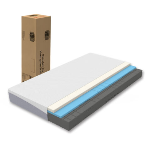 Matelas en mousse 180x200cm 20cm H3 H4 certification OEKO-TEX gris et blanc pliable lavable