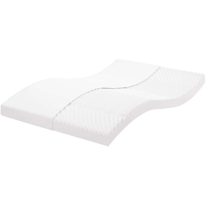 vidaXL Matelas en mousse blanc 120x210 cm 7 zones dureté 20 ILD